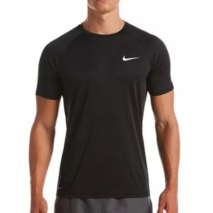 NIke Dri-FIT Men 's Black UPF 40+ Hydroguard Short Sleeve Swim Tee Size Large